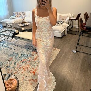 NWT Nude Sequin Maxi Dress